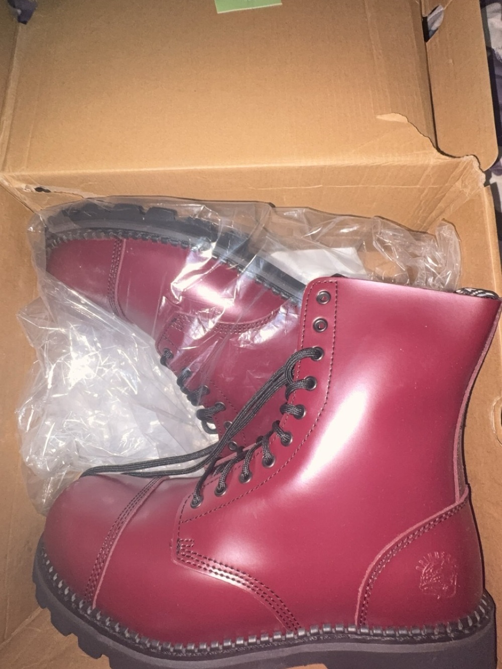 Men's Burgundy Lace-Up Ankle Boots by